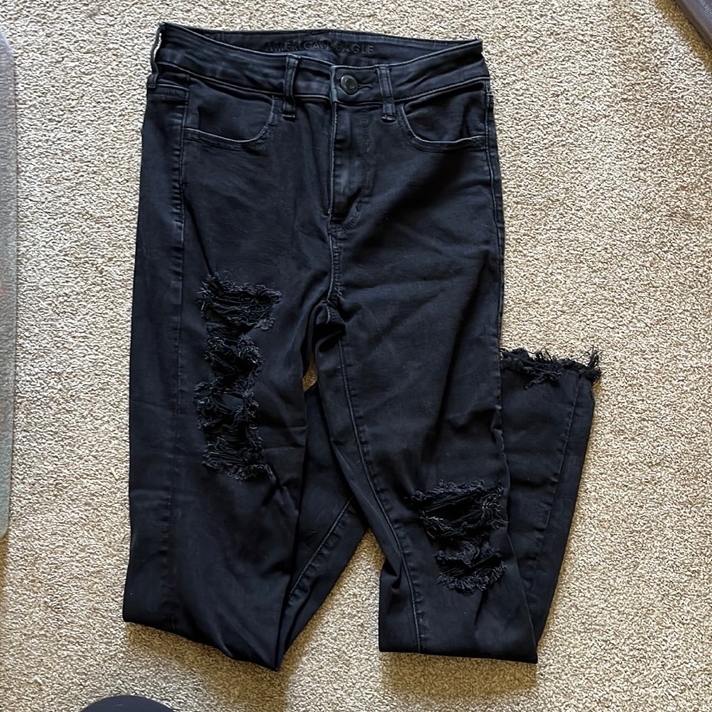 American Eagle Black High Rise Jeggings